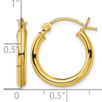 Sterling Silver Gold-Tone Polished 2.5x 18mm Hoop Earrings view 4