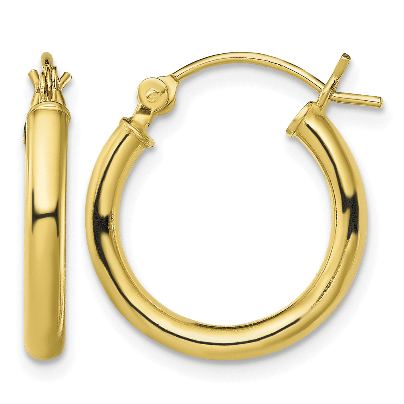 Sterling Silver Gold-Tone Polished 2.5x18mm Hoop Earrings (QE13154)