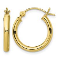 Sterling Silver Gold-Tone Polished 2.5x 18mm Hoop Earrings view 1