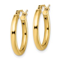 Sterling Silver Gold-Tone Polished 2.5x 20mm Hoop Earrings view 2
