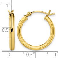 Sterling Silver Gold-Tone Polished 2.5x 20mm Hoop Earrings view 4