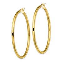 Sterling Silver Gold-Tone Polished 2.5x 50mm Hoop Earrings view 2
