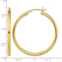 Sterling Silver Gold-Tone Polished 2.5x 40mm Hoop Earrings view 4