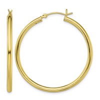 Sterling Silver Gold-Tone Polished 2.5x 40mm Hoop Earrings view 1