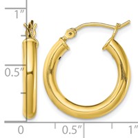 Sterling Silver Gold-Tone Polished 3x 20mm Hoop Earrings view 4