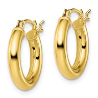 Sterling Silver Gold-Tone Polished 3x 16mm Hoop Earrings view 2