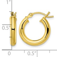 Sterling Silver Gold-Tone Polished 3x 16mm Hoop Earrings view 4