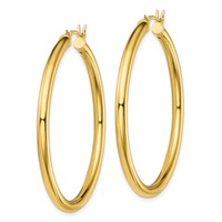Sterling Silver Gold-Tone Polished 3x 45mm Hoop Earrings view 2