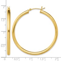 Sterling Silver Gold-Tone Polished 3x 45mm Hoop Earrings view 4