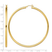Sterling Silver Gold-Tone Polished 3x 70mm Hoop Earrings view 4