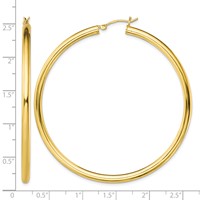 Sterling Silver Gold-Tone Polished 3x 60mm Hoop Earrings view 4