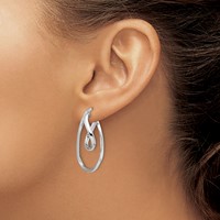 Sterling Silver Rhodium-plated Double Twisted Hoop Earrings view 3