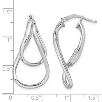 Sterling Silver Rhodium-plated Double Twisted Hoop Earrings view 4