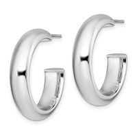 Sterling Silver Rhodium-plated Polished 6mm Post Hoops view 2
