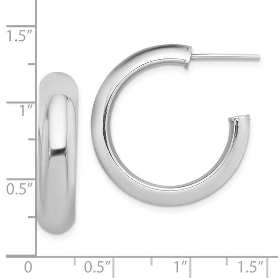 Sterling Silver 6mm C-hoop Post Earrings