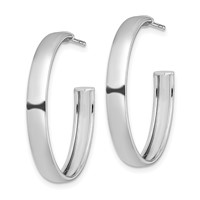 Sterling Silver Rhodium-plated Polished 3.8mm Post Hoops view 2