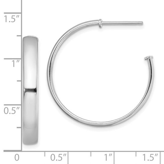 Sterling Silver 3.8mm C-hoop Post Earrings