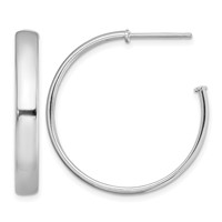 Sterling Silver Rhodium-plated Polished 3.8mm Post Hoops view 1