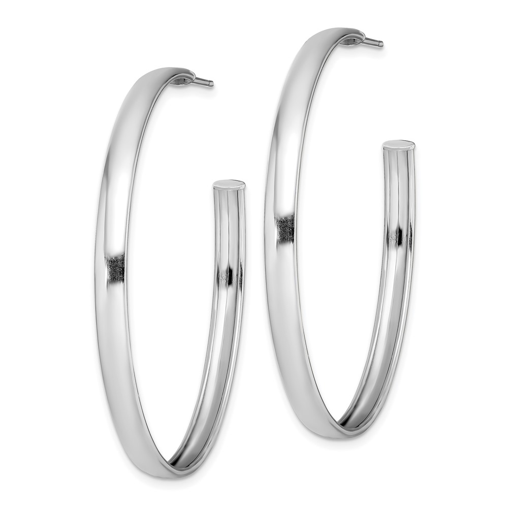 Sterling Silver Rhodium-plated Polished 3.8mm Post Hoops (QE13214)