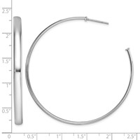 Sterling Silver Rhodium-plated Polished 3.8mm Post Hoops view 4