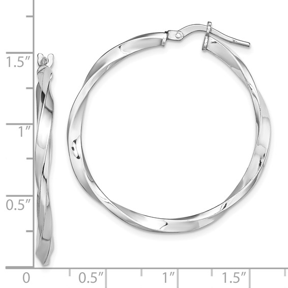 Sterling Silver 2.5mm Twisted Hoop Earrings