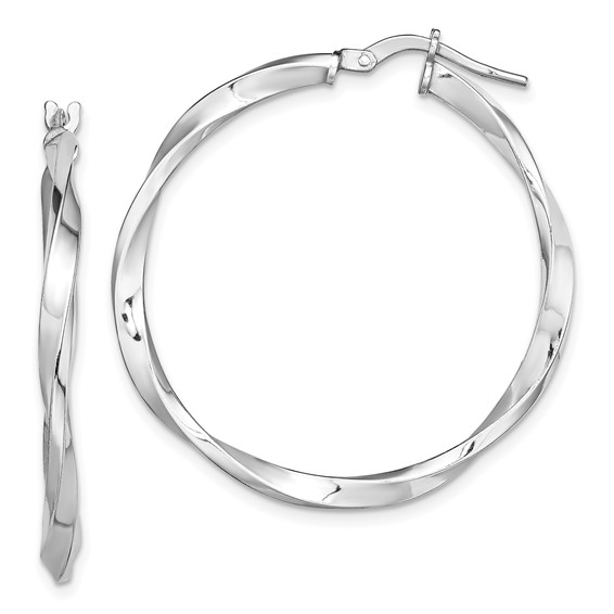 Sterling Silver 2.5mm Twisted Hoop Earrings