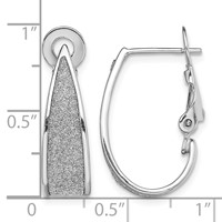 Sterling Silver RH-pltd Enamel Glitter Fabric Omega Back J-Hoop Earrings view 4