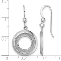 Sterling Silver RH-plated Enamel Glitter Fabric Circle Dangle Earrings view 4