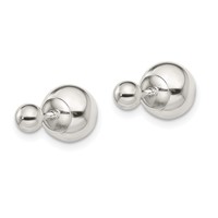 Sterling Silver Polished 4mm 8mm Ball Front Back Post Earrings view 2