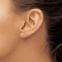 Sterling Silver Polished 4mm 8mm Ball Front Back Post Earrings view 3