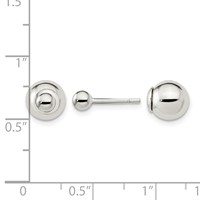 Sterling Silver Polished 4mm 8mm Ball Front Back Post Earrings view 4