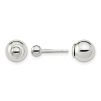 Sterling Silver Polished 4mm 8mm Ball Front Back Post Earrings view 1