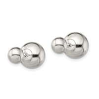 Sterling Silver Polished 6mm 10mm Ball Front Back Post Earrings view 2
