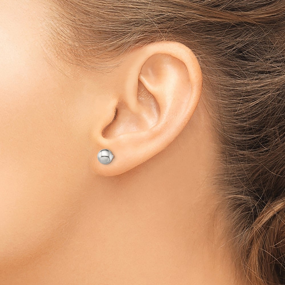 Sterling Silver Polished 6mm/10mm Ball Front Back Post Earrings (QE13321)