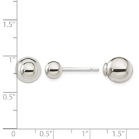 Sterling Silver Polished 6mm 10mm Ball Front Back Post Earrings view 4