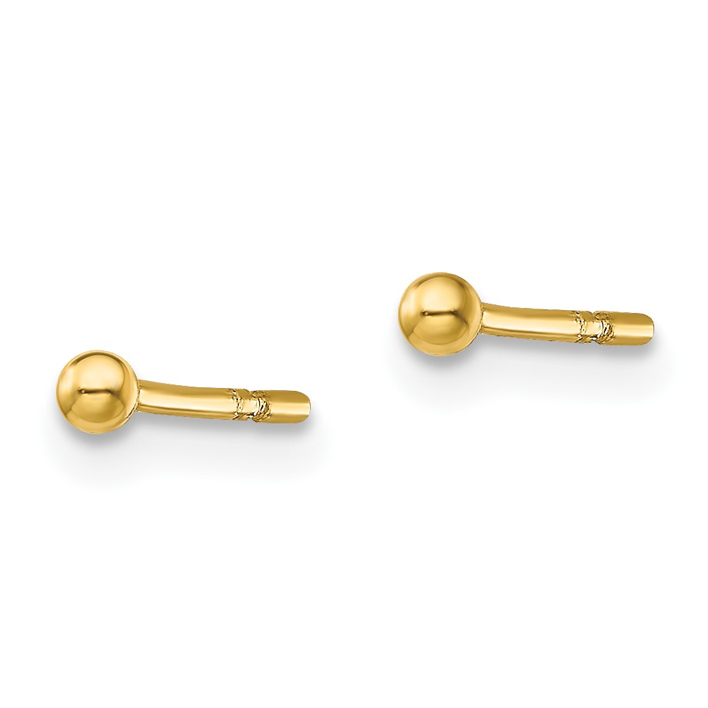 Sterling Silver Gold-Tone Polished 2mm Ball Post Earrings (QE13328)