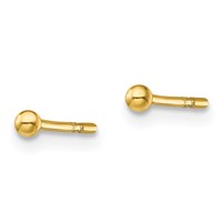 Sterling Silver Gold-Tone Polished 2mm Ball Post Earrings view 2