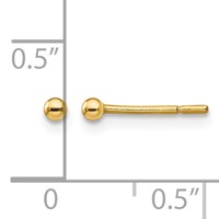Sterling Silver Gold-Tone Polished 2mm Ball Post Earrings view 4