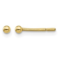 Sterling Silver Gold-Tone Polished 2mm Ball Post Earrings view 1