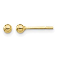 Sterling Silver Gold-Tone Polished 3mm Ball Post Earrings view 1