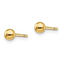 Sterling Silver Gold-Tone Polished 4mm Ball Post Earrings view 2