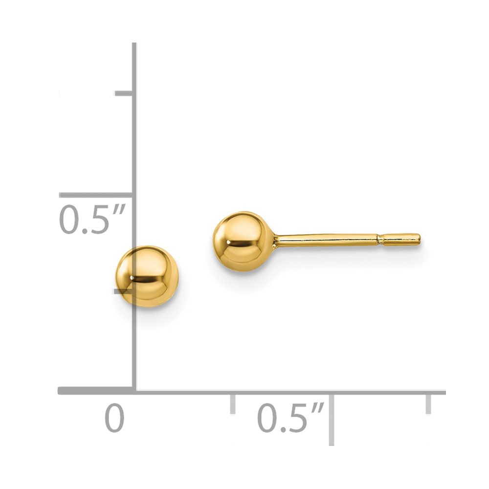 Sterling Silver Gold-Tone Polished 4mm Ball Post Earrings (QE13330)