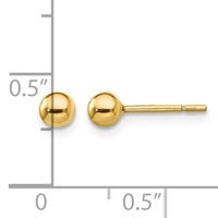 Sterling Silver Gold-Tone Polished 4mm Ball Post Earrings view 4