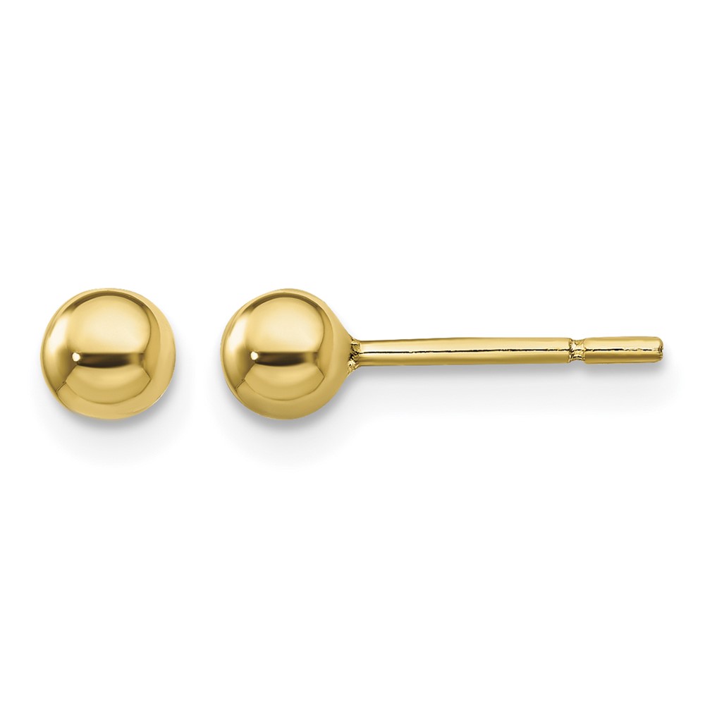 Sterling Silver Gold-Tone Polished 4mm Ball Post Earrings (QE13330)