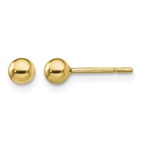 Sterling Silver Gold-Tone Polished 4mm Ball Post Earrings view 1