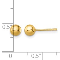 Sterling Silver Gold-Tone Polished 5mm Ball Post Earrings view 4