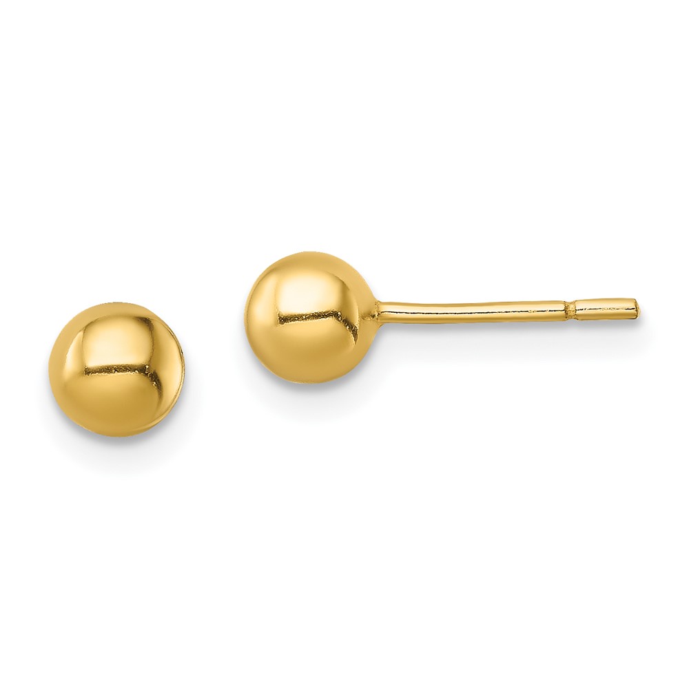 Sterling Silver Gold-Tone Polished 5mm Ball Post Earrings (QE13331)