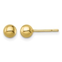 Sterling Silver Gold-Tone Polished 5mm Ball Post Earrings view 1