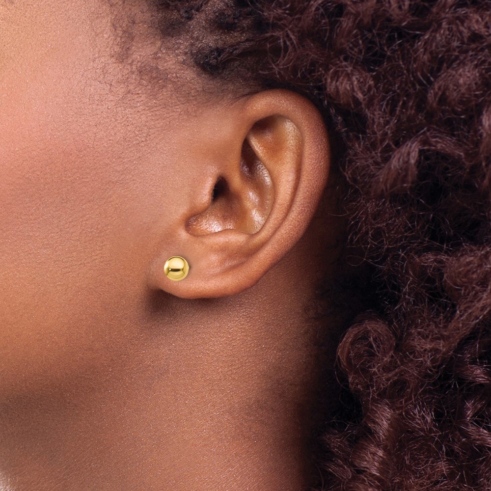 Sterling Silver Gold-Tone Polished 6mm Ball Post Earrings (QE13332)