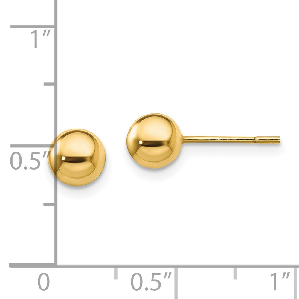 Sterling Silver Gold-Tone Polished 6mm Ball Post Earrings (QE13332)
